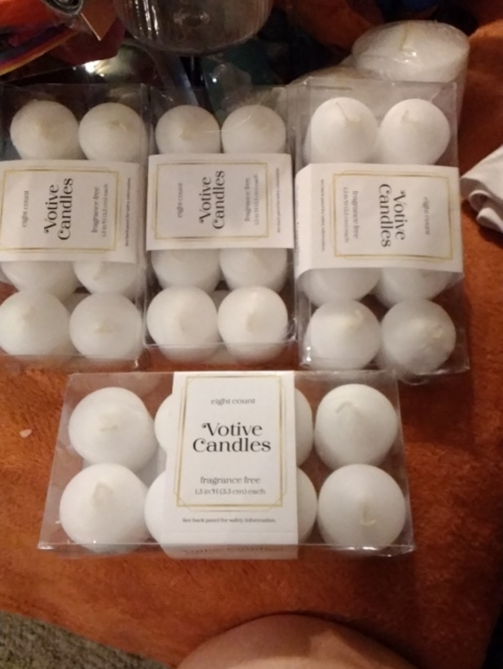 Votive Candles - White Fragrance-Free 4 Packs (8 Count) 1071